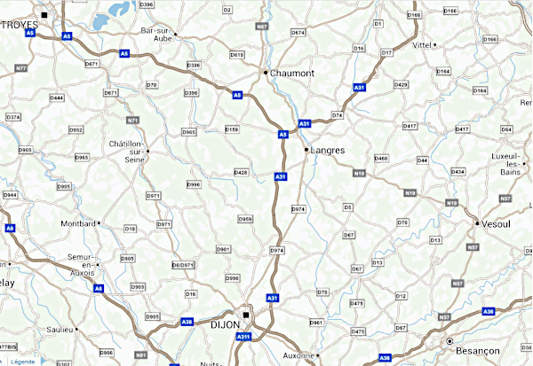 Les villes prs de Langres